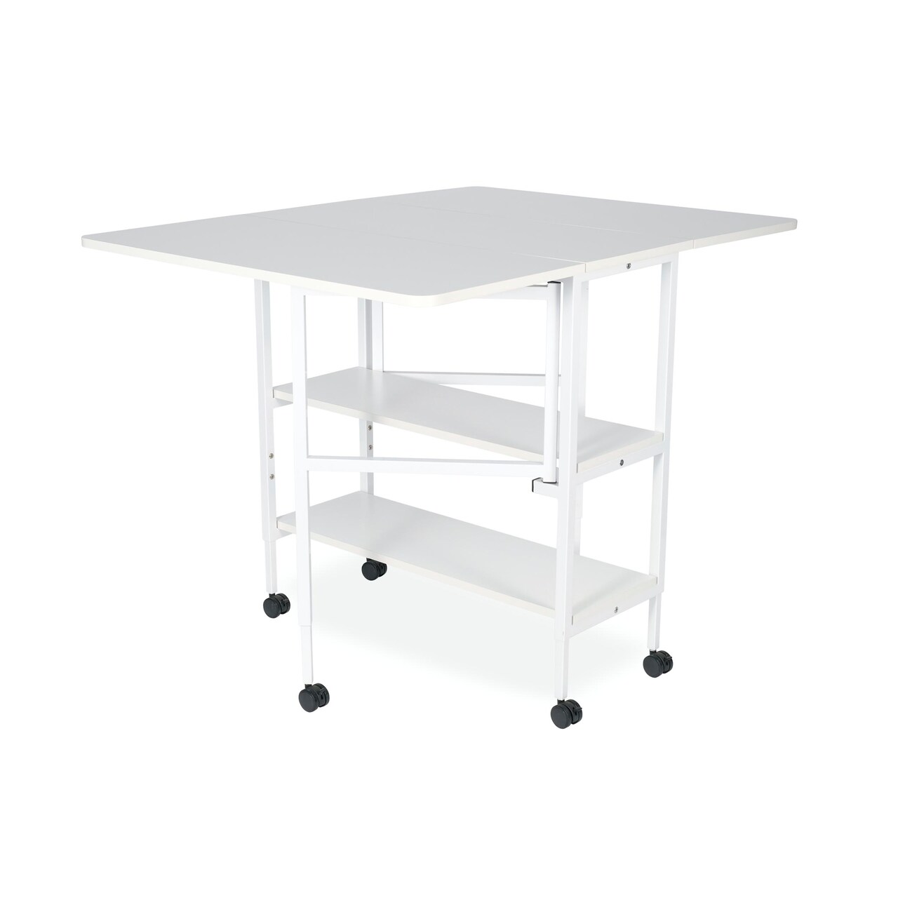 Kangaroo Sewing Furniture Dixie Cutting Table with Expandable Work Surface & Storage Shelves